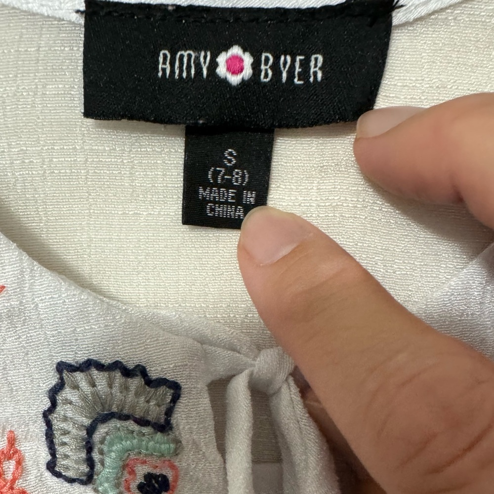 Amy Byer Girls Size 7/8 Short Sleeve Shirt - Picture 5 of 5